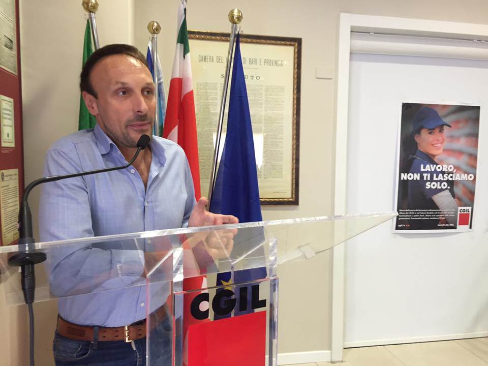 Il nuovo segretario provinciale della Cgil Bari Giuseppe Altamura