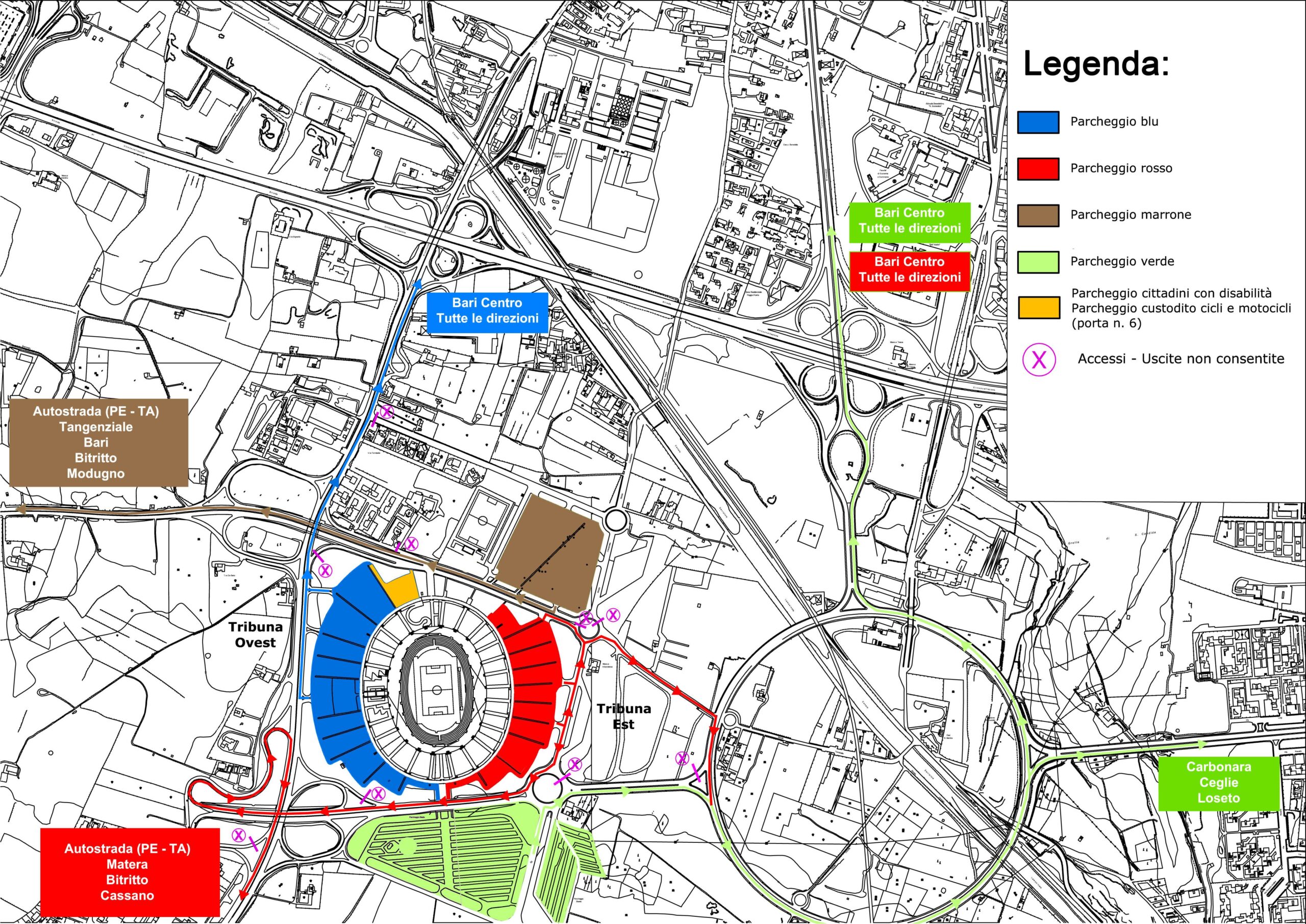 Parcheggi Stadio Partita Italia Francia