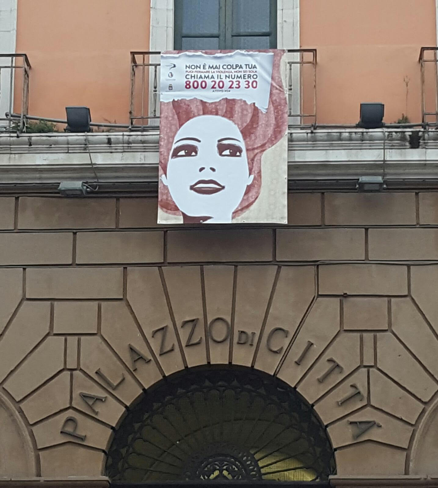 Manifesto Contro Violenza Sulel Donne A Palazzo Di Citta