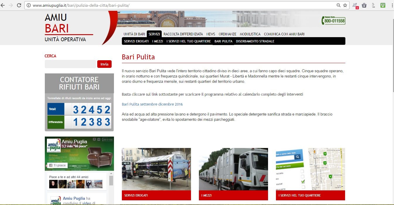 sito amiu bari pulita