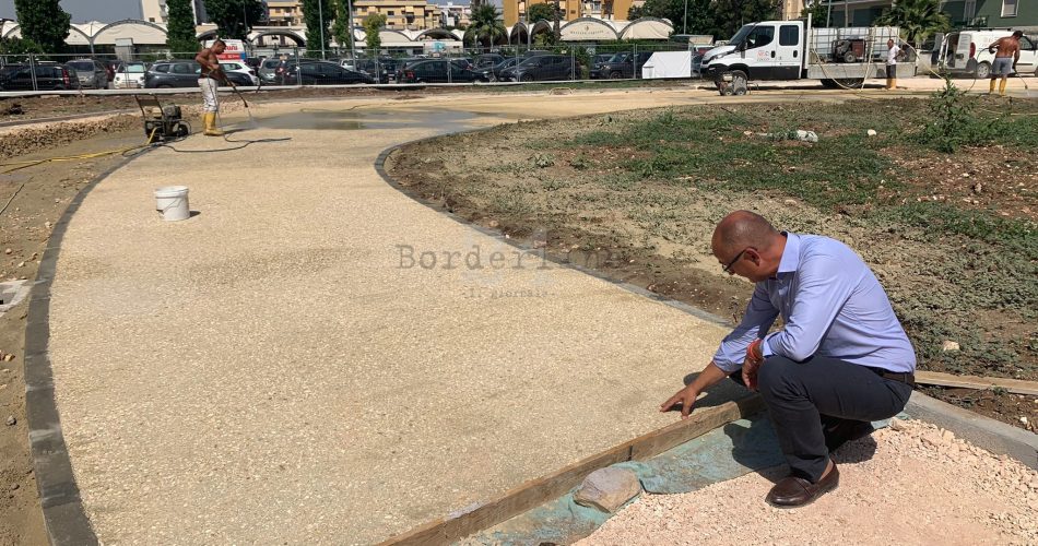 05-07-22 stamattina il sopralluogo dell’assessore Galasso nel cantiere del parco ex Gasometro