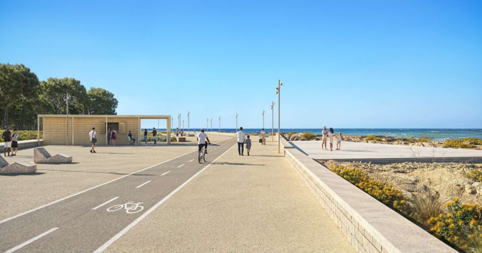 06-03-26 Bari Costa sud - stamattina la consegna del cantiere del Lotto 3 -passeggiata lungo mare _render