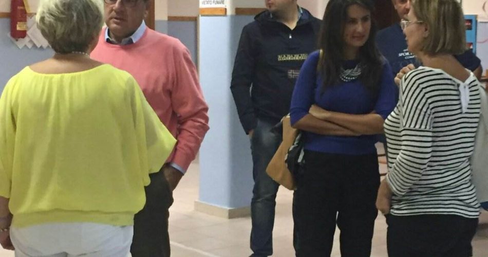L'assessore Romano durante la visita alla scuola materna Ferrannini