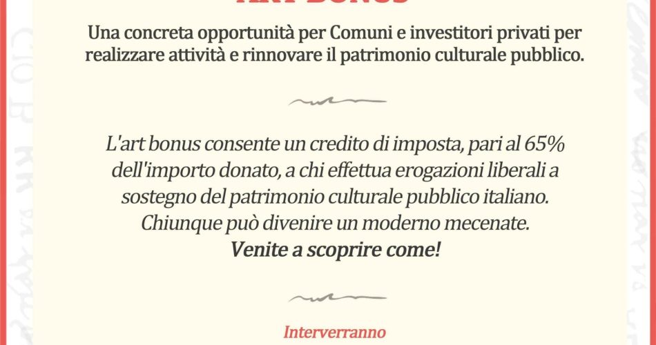 10-03-16 Art Bonus _ incontro