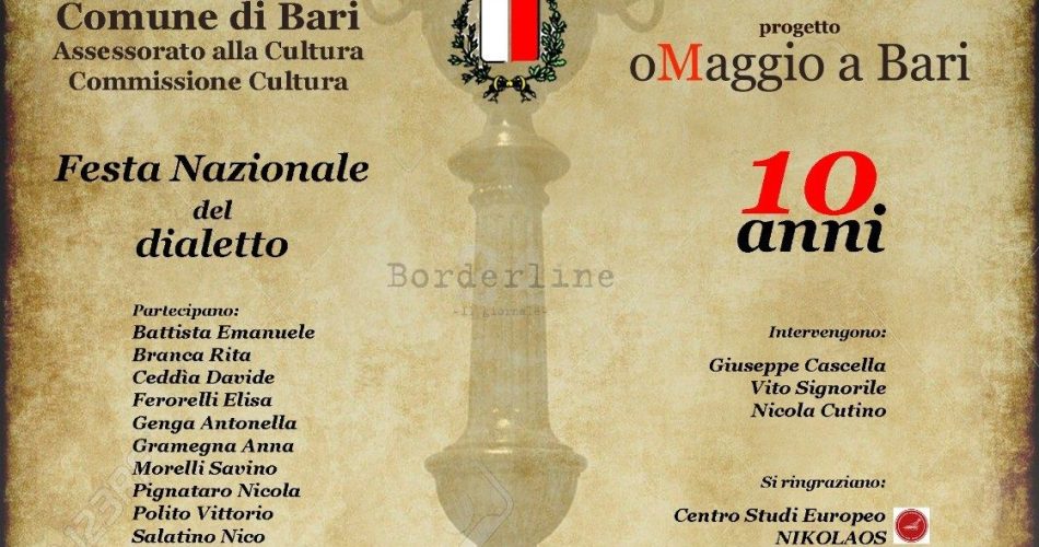 13-01-23 torna martedì 17 gennaio al Teatro Abeliano la Festa del dialetto barese_locandina