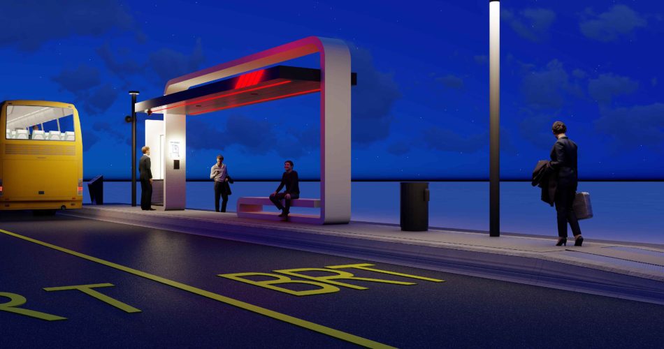14-05-26 BRT in produzione le 83 pensiline tecnologiche_render notte