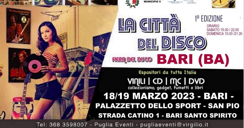 17-03-23 al palazzetto di San Pio un weekend all’insegna della musica e dei vinili con la mostra mercato “La città del disco”_locandina