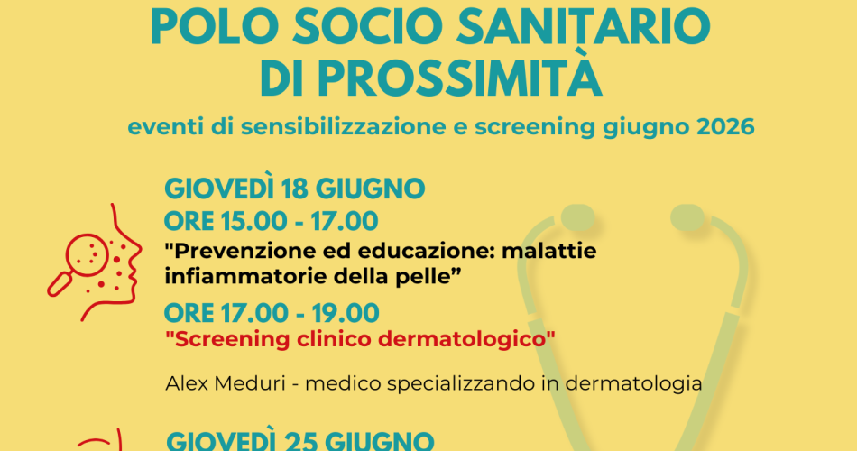 17-06-26 Polo socio sanitario di prossimità_il programma di informazione e screening di giugno_locandina
