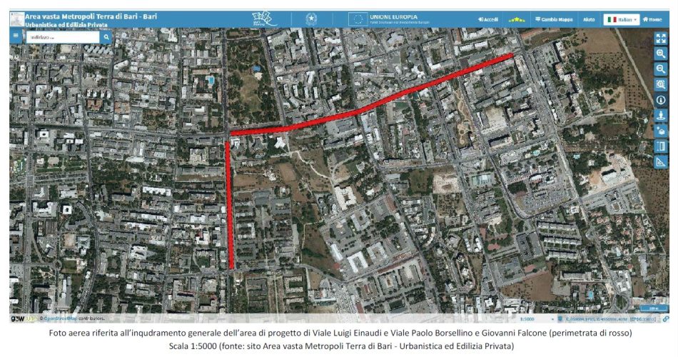 30-01-26 “Corridoio verde Einaudi”_ giunta approva il documento di indirizzo progettuale_foto aerea area intervento