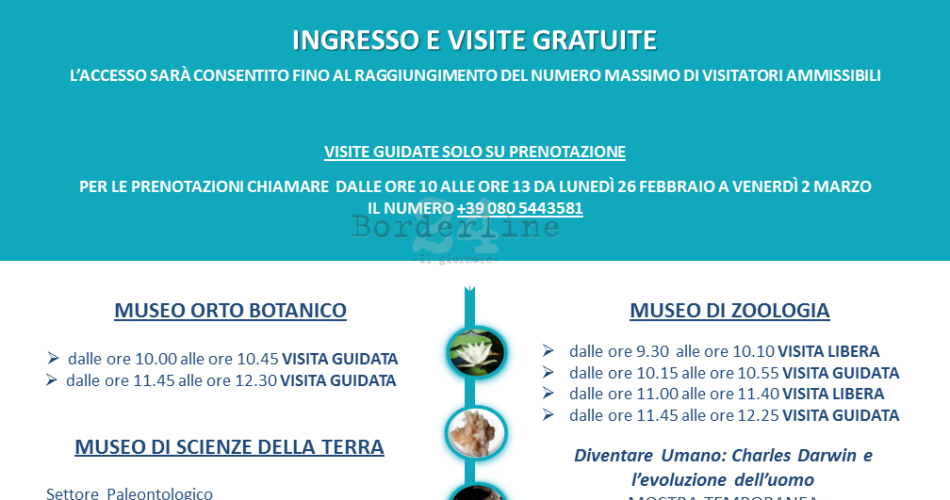 APERTURA DEI MUSEI DELLUNIVERSITA DI BARI DOMENICA 4 MARZO 2018