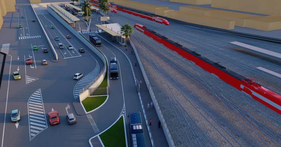 rendering stazione bus bari