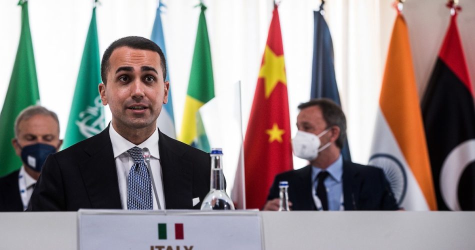 ANSA/ANGELO CARCONI il ministro degli Esteri Luigi Di Maio durante l'apertura del G20 Esteri-Sviluppo a Matera, Italia, 29 giugno 2021.