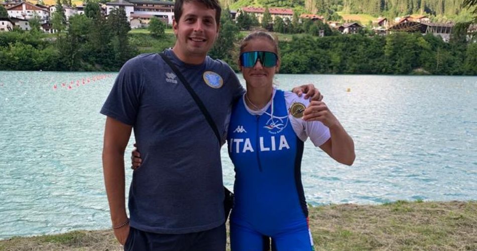 Canoa - Auronzo di Cadore, Alessandra Centrone con allenatore del CC Barion Dario Bianchini