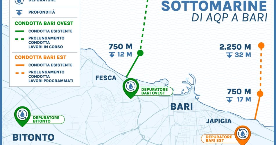 Cartina condotte sottomarine Bari 1.8.24