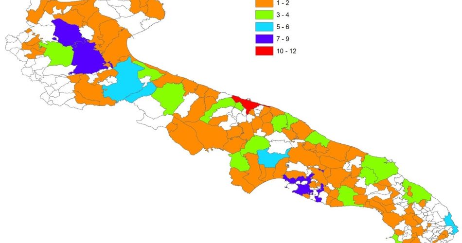 Distribuzione incidenti per comune