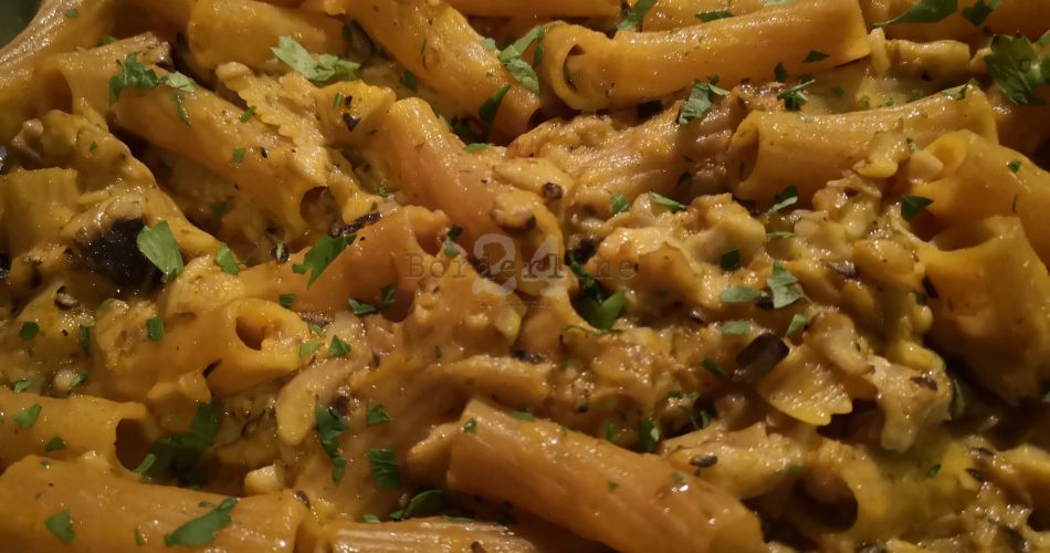 pasta al forno zucca funghi