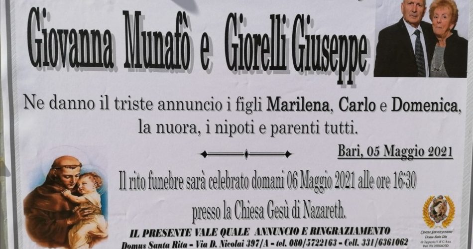 funerali coniugi fesca