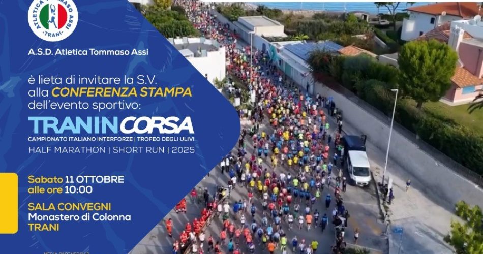 Invito Conferenza stampa XV Tranincorsa, sabato 11 ottobre, ore 10, Monastero di Colonna