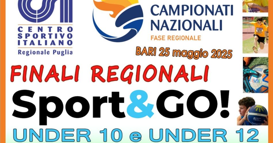 Locandina fasi regionali 'Sport&Go' 2025 - CSI Puglia