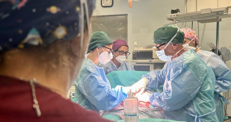 Prof Pezzolla e Cicinelli in sala operatoria