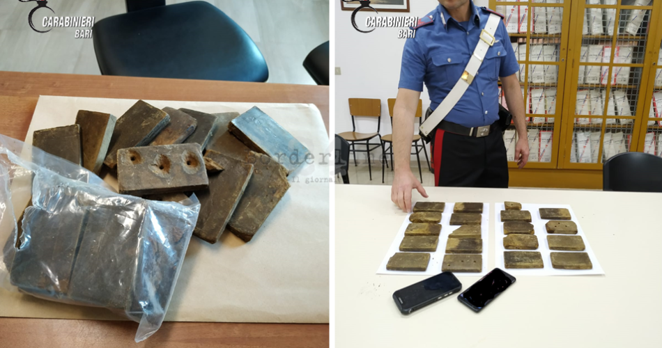 Putignano. arrestato corriere con hashish