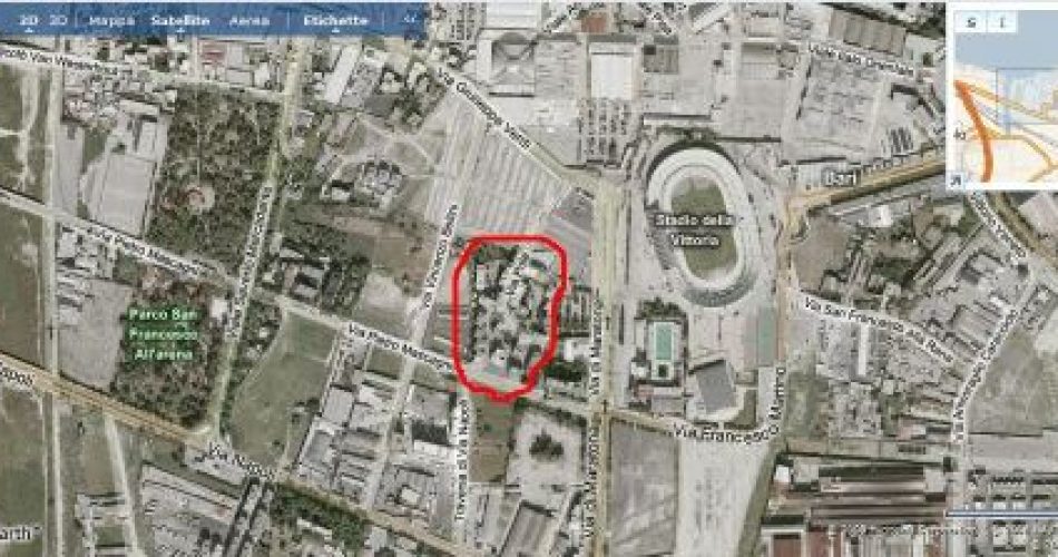 Il Villaggio Trieste di Bari dall'alto