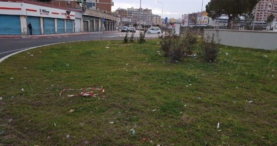 Il rondò di via Tommaso Fiore