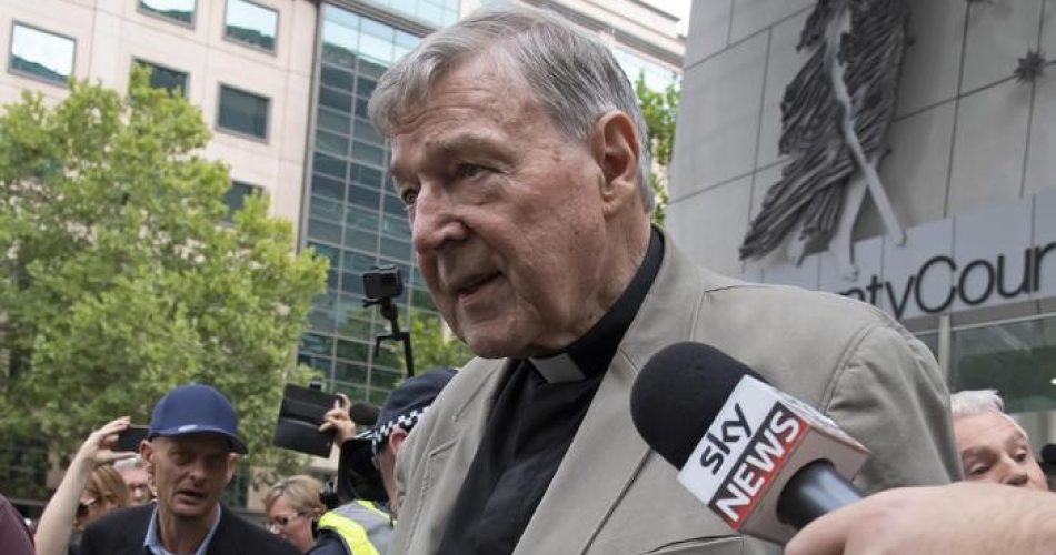 Cardinal George Pell leaves the County Court in Melbourne, Australia, Tuesday, Feb. 26, 2019. The most senior Catholic cleric ever charged with child sex abuse has been convicted of molesting two choirboys moments after celebrating Mass, dealing a new blow to the Catholic hierarchy's credibility after a year of global revelations of abuse and cover-up. (ANSA/AP Photo/Andy Brownbill)