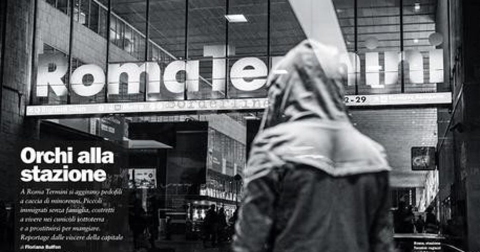 La copertina del servizio dell'Espresso 'Noi, i ragazzi dello zoo di Roma - Orchi alla stazione' vincitore assoluto del