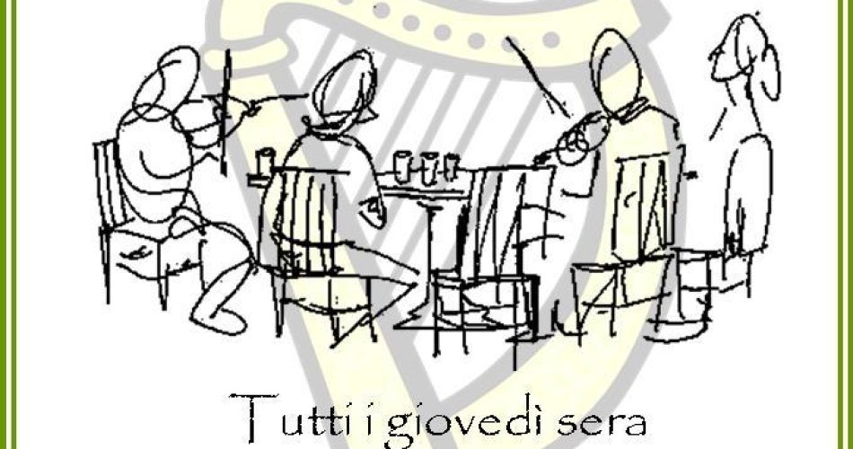 La locandina dell'evento "Irish music session" del Joy's pub