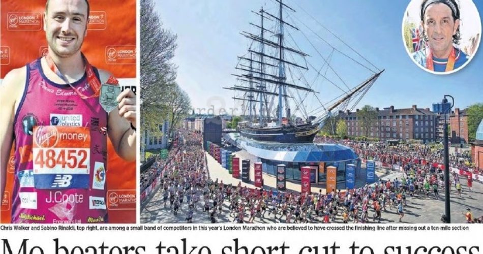 Sabino Rinaldi alla maratona di Londra