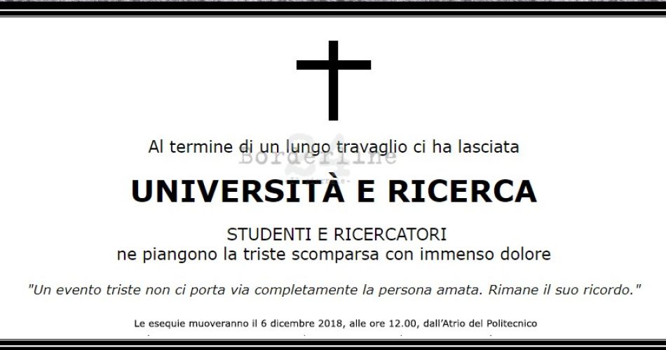 morte uni e ricerca