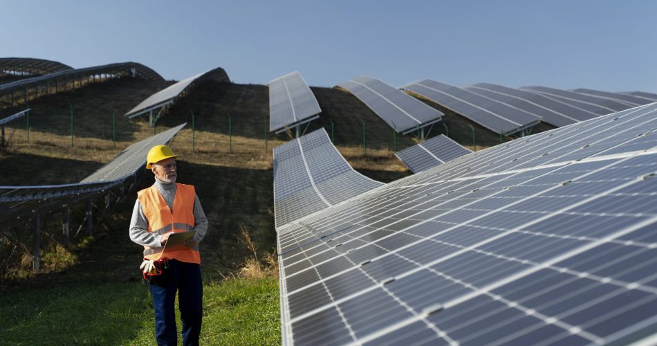 person-near-alternative-energy-plant