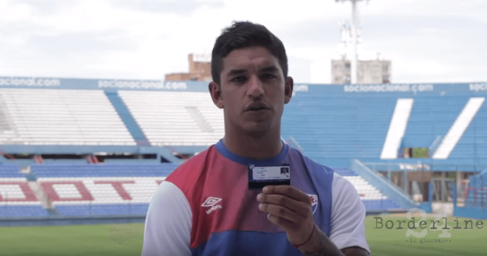 Il difensore ex Bari Diego Polenta con la maglia del Club Nacional