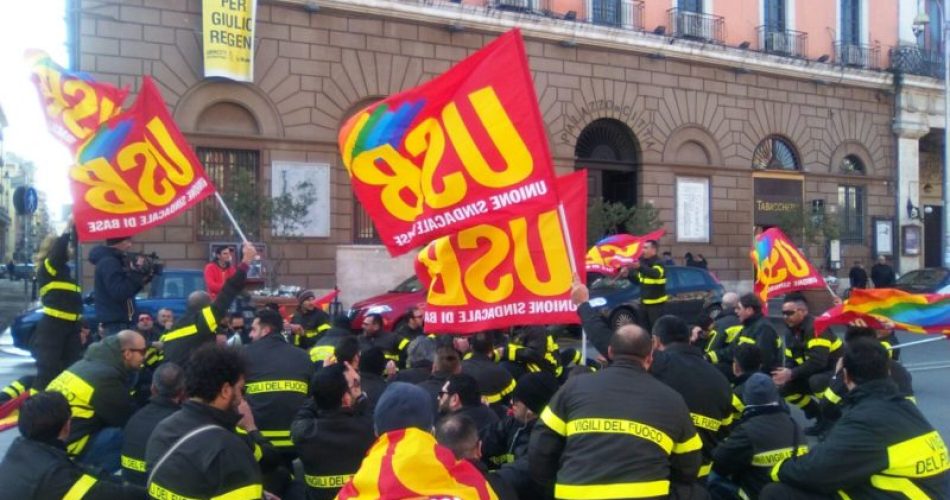 Protesta vigili del fuoco