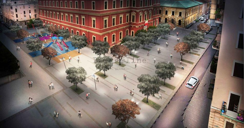 rendering piazza Redentore vista dall'alto